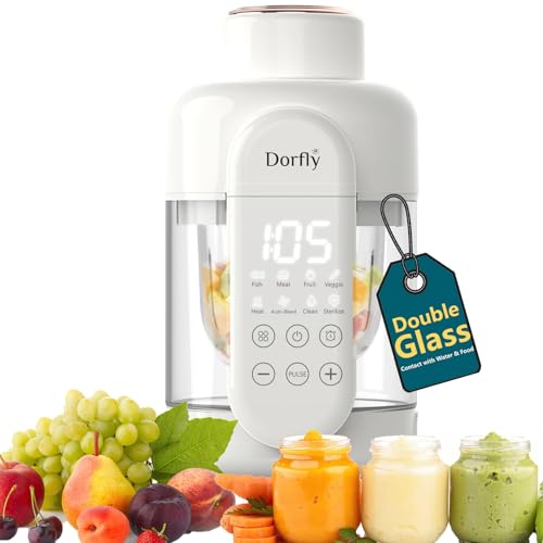 Dorfly Baby Food Maker Glass Baby Steamer and Blender Glass Reservoir and Bowl 12oz Food Processor...
