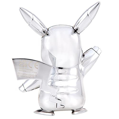 25Th Celebration 3-Inch Silver Pikachu #2 - Pokémon Figure - Pokémon Fan Must Have Toy - Officially Licensed 25Th Anniversary Pokémon Product From Jazwares #TOP3
