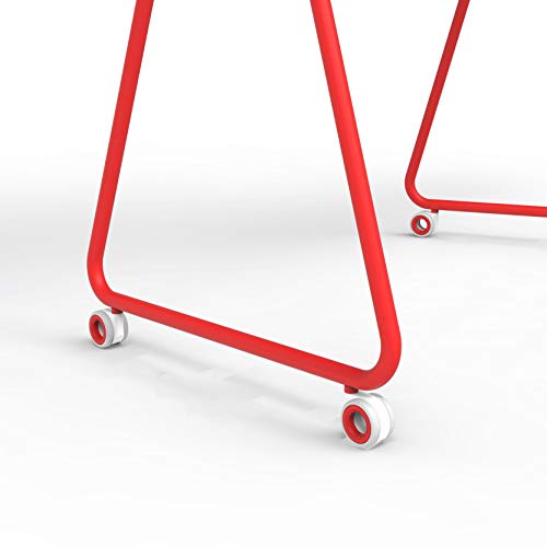 Vibe 55'' Interactive Whiteboard Portable Stand, Four Lockable Wheels, Sleek Design for The Modern Office or Classroom (Red)