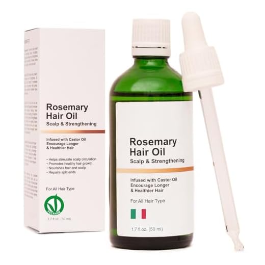 Olio di Rosmarino per Capelli Diluito Rinforzante e Nutriente con Olio di Ricino, Jojoba e Menta per promuovere la Crescita di Capelli Sopracciglia Olio di rosmarino capelli 100 Naturale Made in Italy