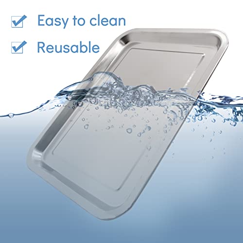 Stainless Steel Tray - Yangna 3 Pack Dental Tray 13.5'' X 10'' Stainless Steel Trays Piercing Instrument Tray Flat Tool #TOP2