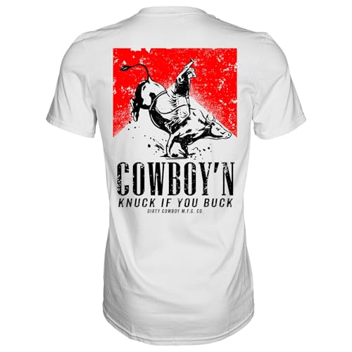 Combat Iron Men's Graphic Short Sleeve T-Shirt - Cowboy'N Knuck If You Buck Tee