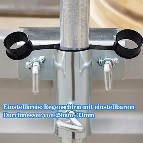 Anyingkai Sonnenschirmhalter Balkongeländer Einstellbar,Platzsparende Sonnenschirm Halterung Balkon,Schirmhalterung Balkongeländer,Sonnenschirmständer – Bild 4
