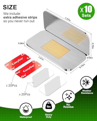 Image of 10Sets Extra Strong Magnetic Cabinet Door Catch, No-Drill Invisible Ultra Thin Magnets for Cabinet Door Closure, Drawer Magnets with Strong Adhesive to Stay Closed
