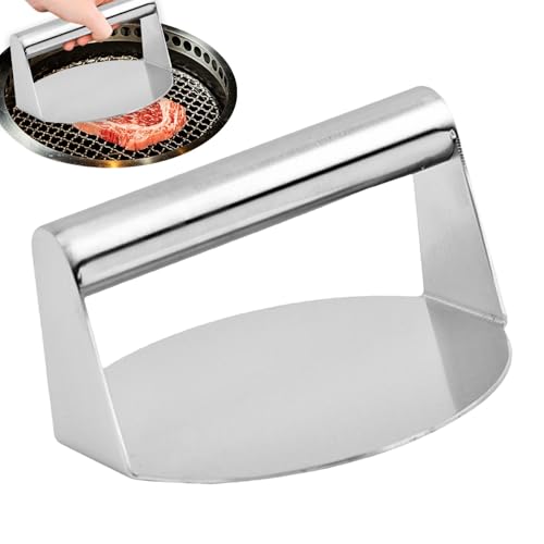 Meat Weight Press, 304 Stainless Steel Round Manual Cast Iron, Multi-Functional Home Meat Grill Press, Kitchen Utensil Accessories for Sausage