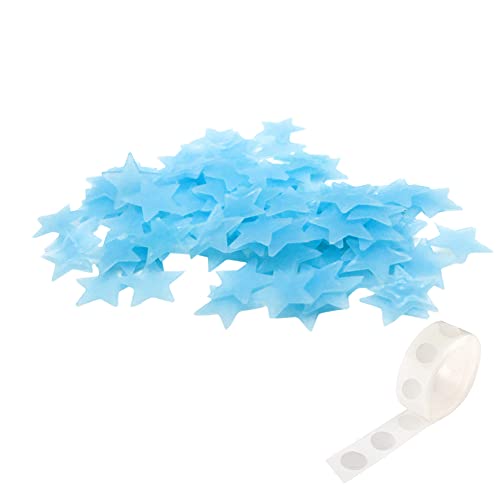 300 Pegatinas de Estrellas Fluorescentes Azules para Pared
