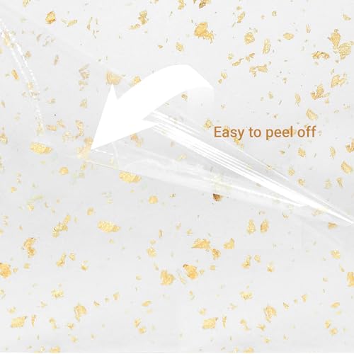 Image of Jadeshay 2-Pack Glitter Acrylic Sheets, 12x12 Inch 1 /8 inch Thick Clear Plexiglass Panels with Gold Foil, Ideal for DIY Crafts & Signs