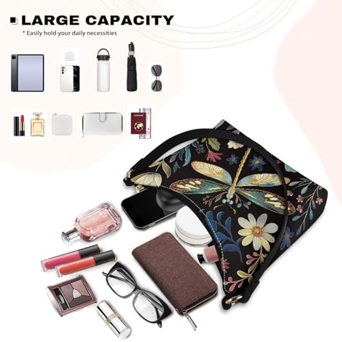 Shoulder Bag for Women, Leather Under Arm Bag with Zipper, Waterproof Mini Purse with Strap for Daily Use 5