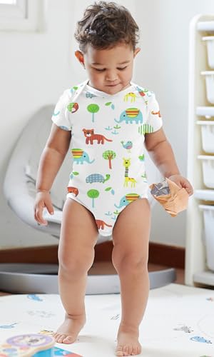 Image of KOH KOH Kids Short Sleeve Cotton Solid Lap Shoulder Baby Bodysuit