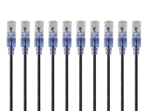 Image of Monoprice Cat6A Ethernet Patch Cable - Snagless RJ45, 550Mhz, 10G, UTP, Pure Bare Copper Wire, 30AWG, 10-Pack, 10 Feet, Gray - SlimRun Series