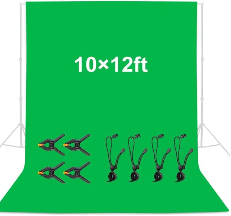 White Backdrop 2 x 3 M/6.5 x 9.8 FT, Vevelux 100% Polyester Photography Background with 4 Spring Clamps & 4 Anti-Wrinkle Backdrop Clips Foldable Washable Backdrop for Studio Photo Video Shooting
