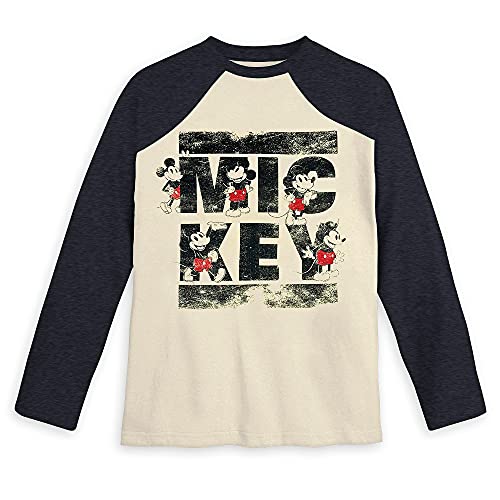 Disney Mickey Mouse Long Sleeve Baseball T-Shirt For Boys, Size M (7/8) Multicolored #TOP24