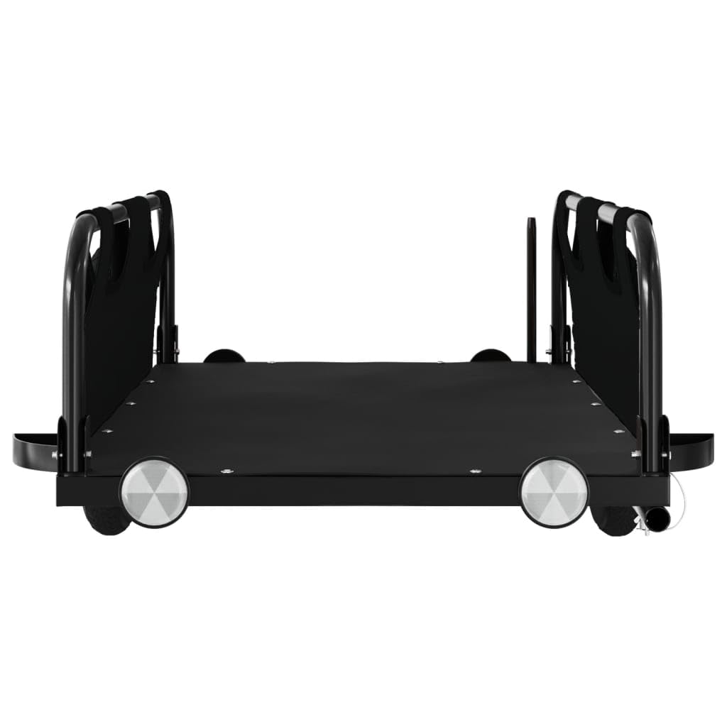Fahrradanhänger Schwarz Oxford-Gewebe und Eisen, Fahrrad Anhänger, Lastenanhänger, Handwagen, Fahrrad-lastenanhänger, Lastenfahrrad 94164