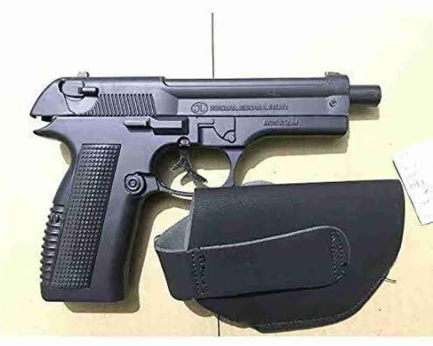 Image of Gun Pistol Lighter Heavy Weight Metal Body Real and Original Like Gun Pistol for Decorative, Smoking Filled with Gas (608 Black) (Black)
