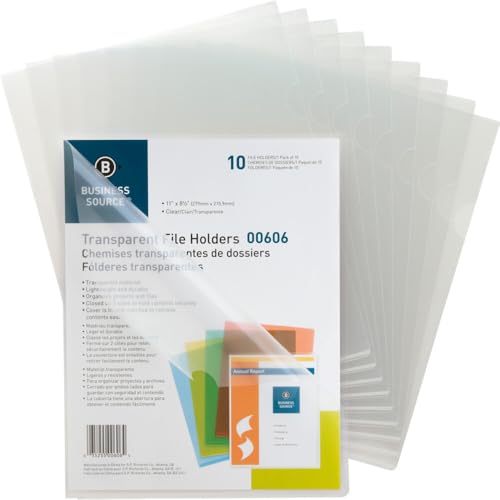 Transparent File Holders, Water Resistant, 11 Transparent File Holders, Water Resistant, 11