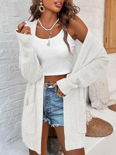 Womens Lightweight Hollow Out Crochet Knit Cardigan Drop Shoulder Loose Cardigan Sweaters2