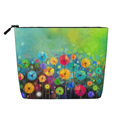 Kosmetiktasche im abstrakten Stil, bunte Blumen, Kosmetiktasche, künstlicher Hanf, großer Organizerâ€¦ – Miniatur