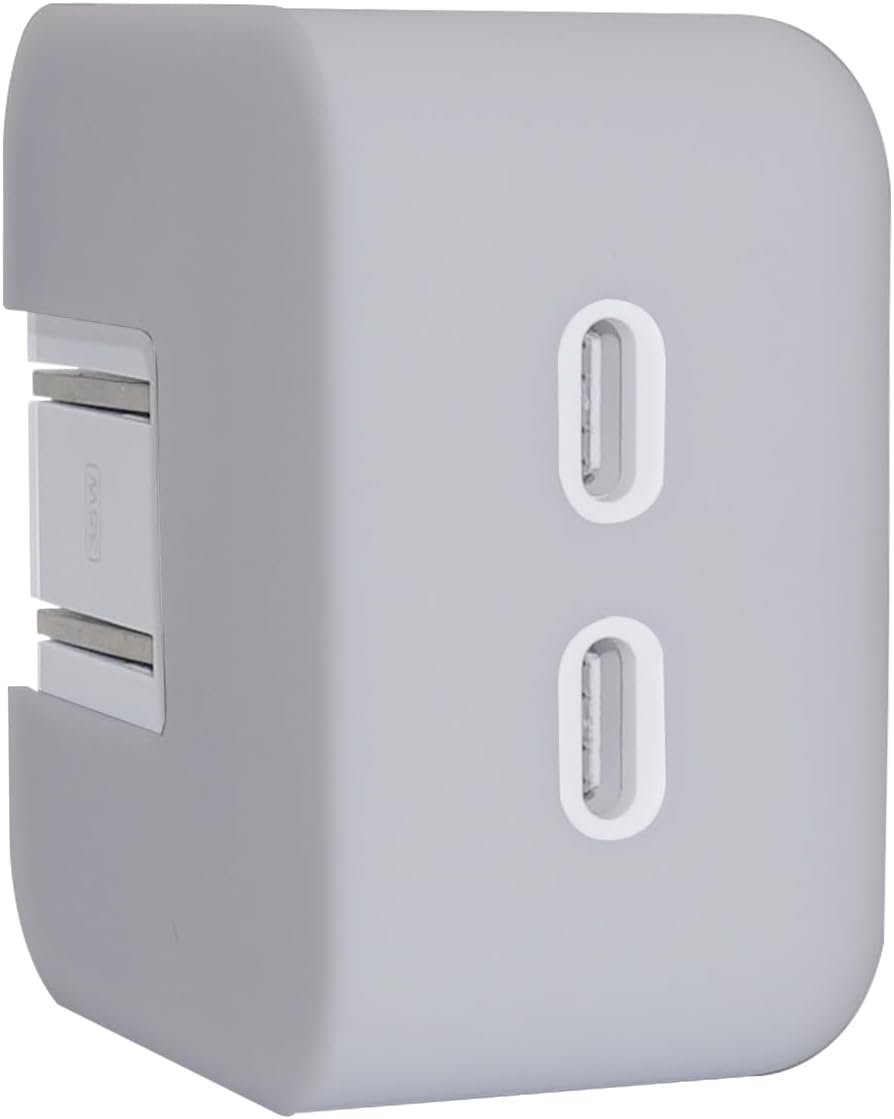 35W Dual USB-C Port Power Adapter Sleeve Cover Soft Liquid Silicone Charger Case for MacBook Air 13.6 15.3 inch M3 M2 2024 2023 Model A2681 A3113 / A2941 A3114, Gray