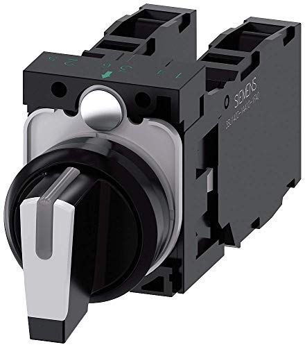 Bouton sélecteur Siemens complet blanc en plastique 22 mm à 3 positions I>O