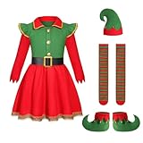 Disfraz Elfo Niño Kit Disfraz Elfo Disfraces De Duende Navideño para Niño Disfraces De Elfos Navideños para Infantil TrajeDe AyudanteDe Papá NoelDe Navidadpara Funciones Escolares