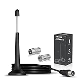 Bingfu FM UKW Radio Antenne DAB Teleskopantenne Stabantenne mit Magnetfuß und 3m Verlängerungskabel für Tragbaren Radio-Tuner Stereo-Empfänger AV-Empfänger Stereo-Verstärker HiFi-Receiver