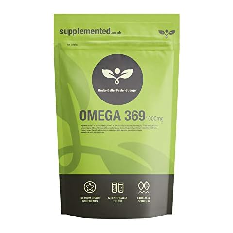 Omega 369 1000mg 180 Softgel Capsules High Strength Essential Fatty Acids Fish Oil Supplement UK Made. Pharmaceutical Grade Cover