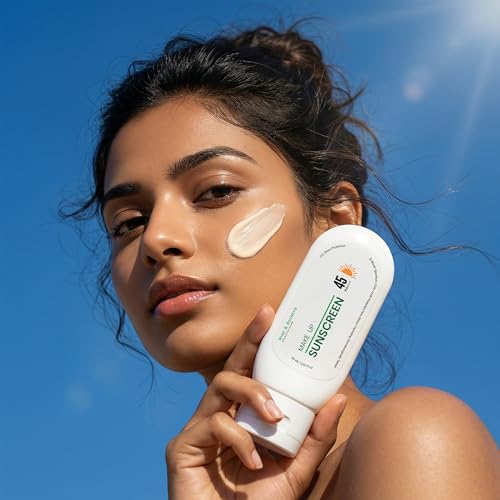 Image of Wise & Secrets CC Protect Glow Makeup Sunscreen SPF 45 PA+++ | Broad Spectrum UV Protection with Zinc Oxide & Titanium Dioxide | Lightweight Hydrating Sun Cream for Even Tone Glow | 60 ml