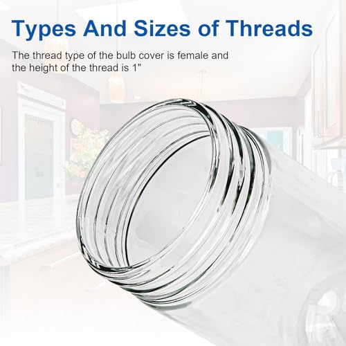 Image of Glass Globe Light Bulb Cover Replacement for L10-X007 Hood Lights Fixture | Outdoor / Kitchen / Ceiling Light Bulb Fixture Glass Light Bulbs Cover 31900 Fit for Walk in Refrigerators