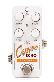 The world's smallest Canyon flexible digital delay Blend control to control wet/dry mix Delay control to adjust delay time from 8ms to 3s