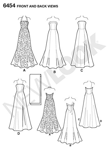 New Look Sewing Pattern 6454 Misses Special Occasion Dresses, Size A (8-10-12-14-16-18)