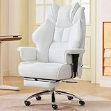 500lbs Big and Tall Office Chair Adjustable Lumbar Support for Back Pain, Extra Wide Seat Ergonomic Gaming Chair with Footrest, Heavy Duty High Back Executive Comfy Leather Computer Desk Chair