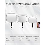 OMIRO Hand Mirror, Black Handheld Mirror with Handle, 6.6" W x 9.2" L - Image 3