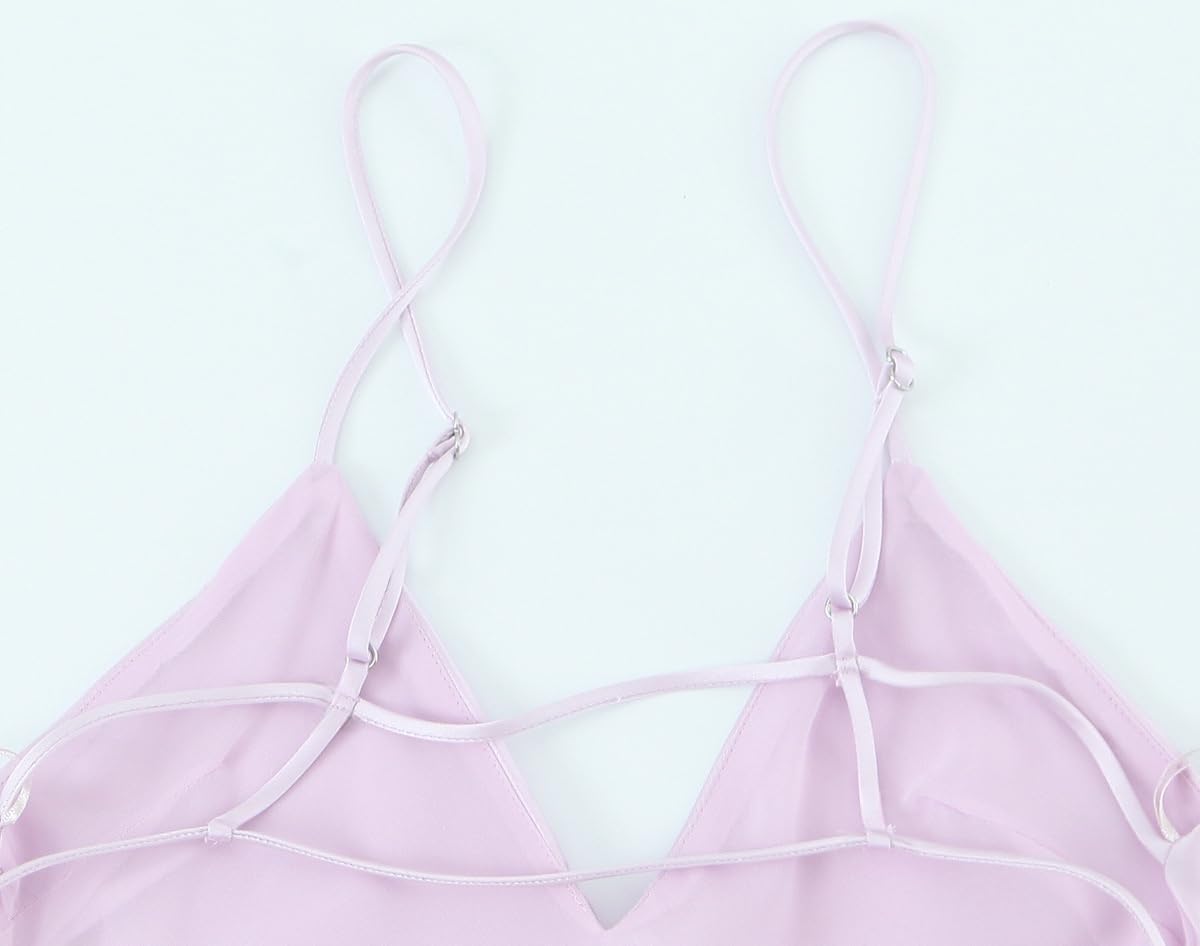 Abito Sottoveste Lungo Da Donna In Raso con Scollo A V e Schiena Scoperta Elegante Abito Da Festa Lungo con Spalline Sottili Abito Da Sera Sexy per Invitata A Un Matrimonio Festa Estiva Tè Pomeridi