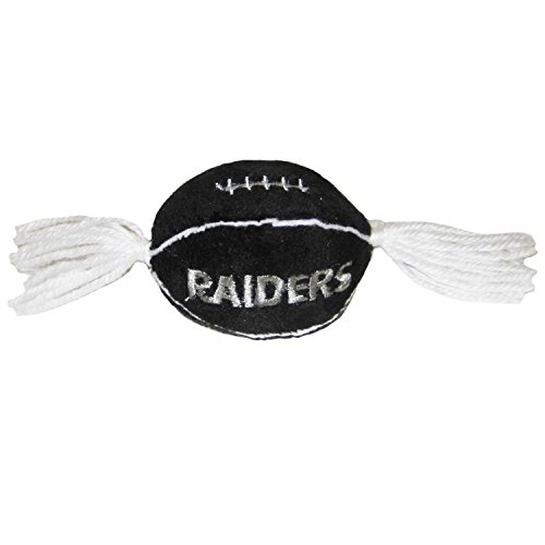 Pets First NFL Oakland Raiders Catnip Toy in Football Shape with Team Logo in Vibrant Team Color