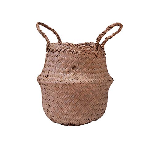 Thirteen Chefs Modern Village Mini Woven Basket for Plants, 5 Inch Seagrass Weave