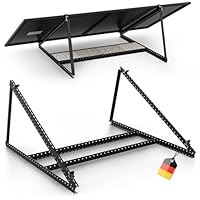 SolarXon Solarmodul Halterung schwarz, 0% MwSt, Alu, 118 cm, 0-90° Winkel, Balkonkraftwerk Halterung, Solarpanel Halterung für Flachdach, Garage, freistehend