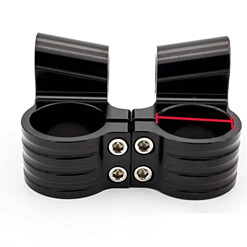 HandleBar Riser Motorcycle Riser Handlebar Clip-Ons Fork Handle Bars Clip Ons Motorbike Handlebar For Suzuki 50MM CNC Aluminum Motorcycle Handle Bar Riser (Color : Black Part)
