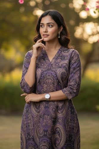 Image of Leriya Fashion Women's Rayon Kurta Sets| Co ord Set for Women Stylish | Sleeveless Printed Kurtis | Dress | Comfortable Outfit for Office Look | Daily Summer Travel & Festive Dress