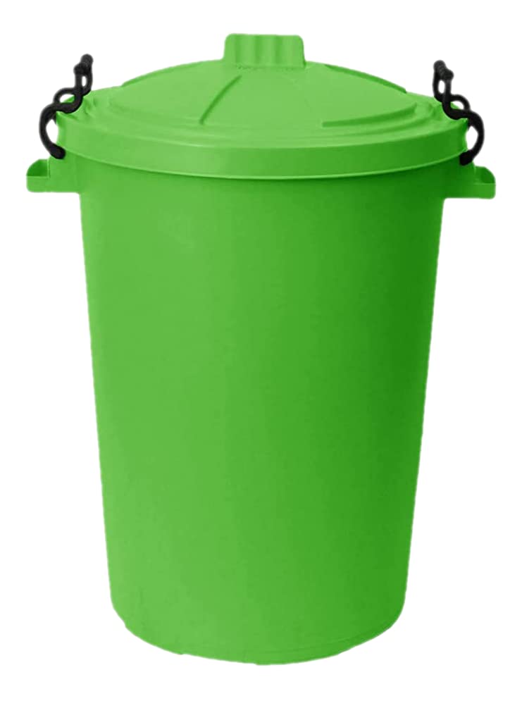 JMS we create smil - Plastic Dustbin Recycle Trash Can/Rubbish Waste Bin/Kitchen Bin With Lid For Home Office Garden (50L Dustbin, Lime Green) — image 1
