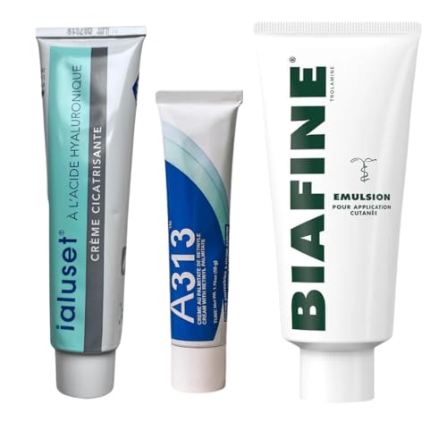 Ialuset Cream Tube 100g A313 Vitamin A 50g Biafine 186g | The Barrier Rescuer Kit | French Pharmacy Skin Repair Trio by GloZiri | 3-Piece Anti-Aging Hydrating & Soothing Skincare Set