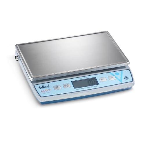 Edlund BRV-480 Bravo! 30 lb Digital Portion Contral Scale for Restaurant, Hotel, Cafeteria | ClearShield Protective Cover | Field Recalibration, Auto Shut-Off, (2) AA Batteries (Not Included), NSF