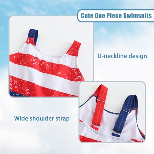Image of Girls One Piece Swimsuits Tie Dye Bathing Suit for Girls Hawaiian Swimwear 3-16 Years