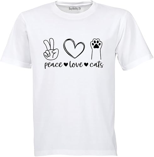 Unisex Peace. Love. Cats Paw - Adults - T-Shirt