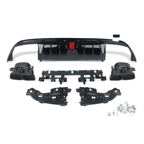 Difusor trasero para Benz W205 con terminales de escape y luz LED nocturna
