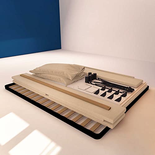 Baldiflex Doppelbett mit Aufbewahrungsbox, Modell Licia Soft aus Stoff, Lattenrost für Einzelbetten 180 x 200 cm, fein gepolstertes Kopfteil, Farbe Taupe – Bild 8