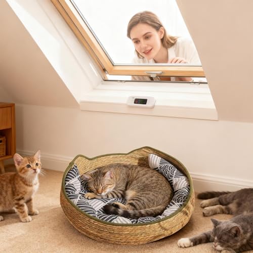 Cama de gato de cuerda de algodón trenzado lavable de 35x35 cm para sofá 5