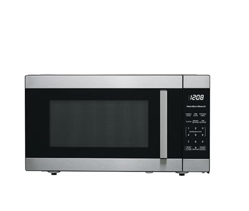 Image of Hamiilton_Beach 1.6 Cu Ft Countertop Microwave Oven with Sensor Cook, 1100W Power, One-Touch Controls, Stainless Steel