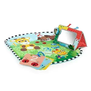 Baby Einstein Discovery Garden Tummy Time Mat & Mirror, Ages 0-6 Months, Multisensory