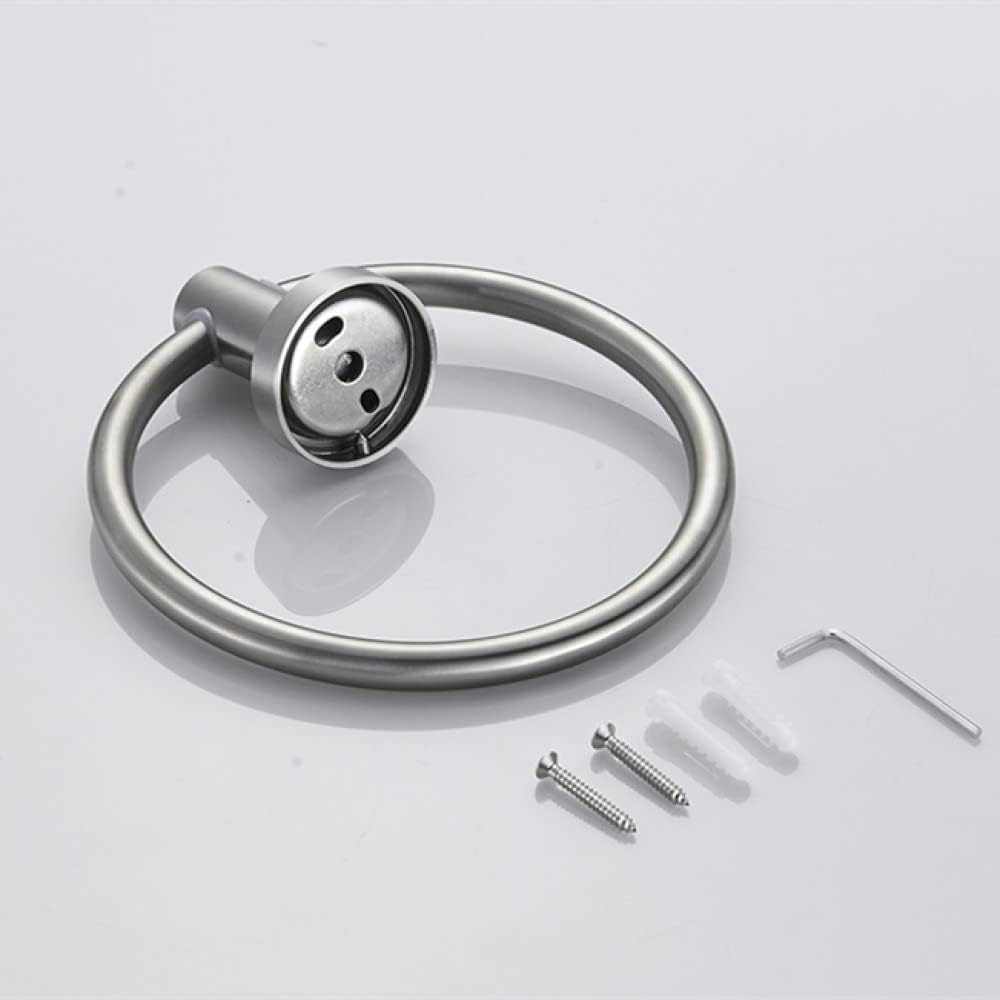 304 Stainless Steel Bathroom Hardware Set Towel Ring Clothes Hook Toilet Paper Holder Brushed Wall Mount,Towel Ring (3 Pcs Set)