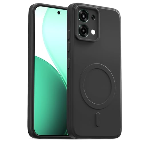 Image of Pikkme Back Cover for Oppo F31 5G / Oppo F33 5G Soft Matte Silicone Mag-Safe Design (Mag-Safe Not Support) Camera Protection | Slim Fit Bumper Cover (Black)
